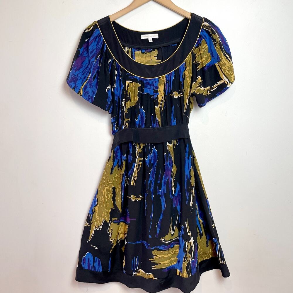 Anthropologie Corey Lynn Calter Silk Dress‎ Sz 6 Twee Quirky Retro Teacher 2010s
